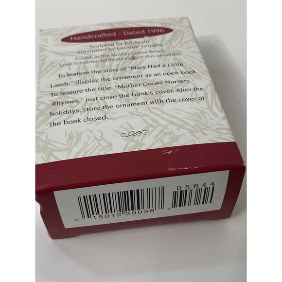 1996 Hallmark Ornament Mother Goose Mary Had A Little Lamb Book 4th in Series - Picture 4 of 7